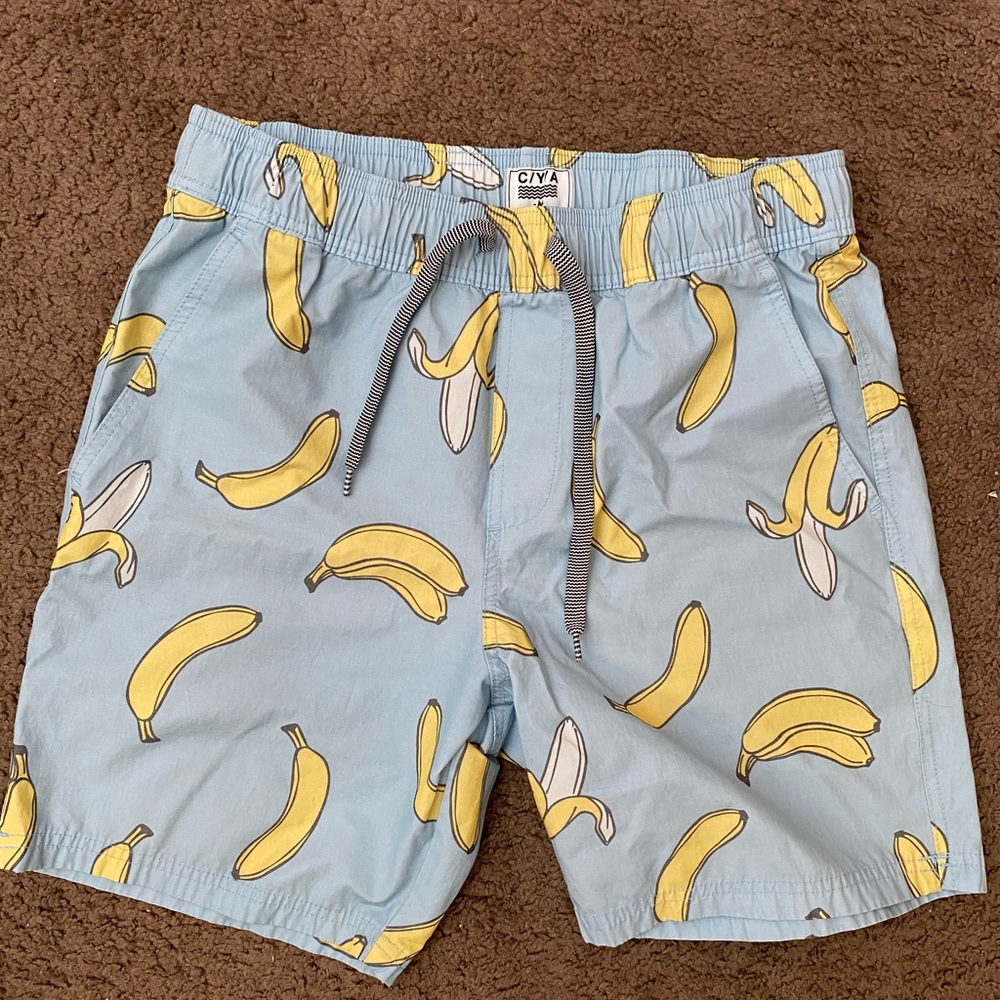 CYA banana swim trunks